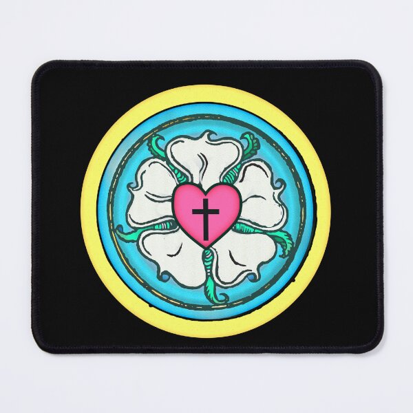 Item preview, Martin Luther Rose Lutheran Symbol Stained Glass Window Look 5 Solas designed and sold by funnytshirtemp.