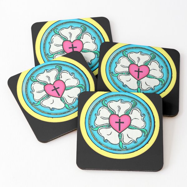 Item preview, Martin Luther Rose Lutheran Symbol Stained Glass Window Look 5 Solas designed and sold by funnytshirtemp.