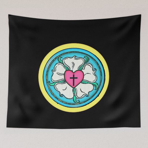 Item preview, Martin Luther Rose Lutheran Symbol Stained Glass Window Look 5 Solas designed and sold by funnytshirtemp.