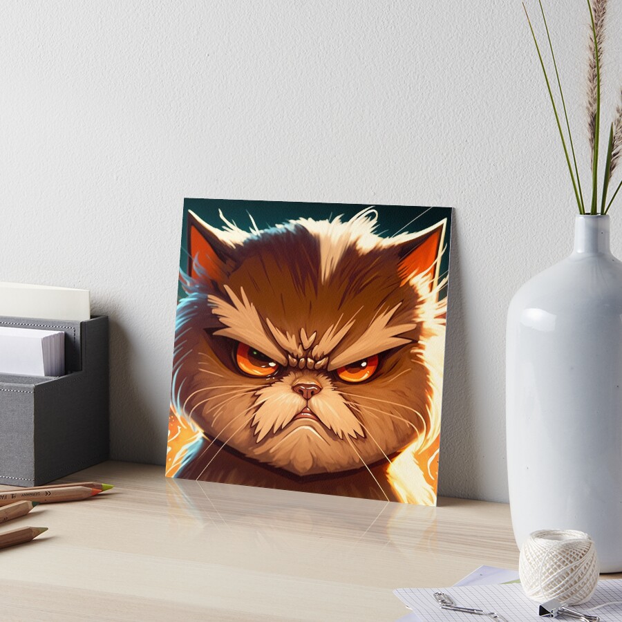 Angry Cat Face - Orange Cat | Art Board Print