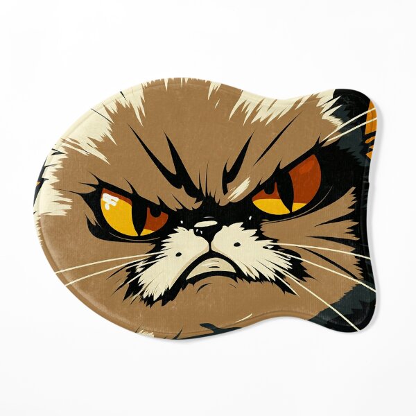 Hungry Cat with Angry Face' Poster, picture, metal print, paint by P U F F  Y