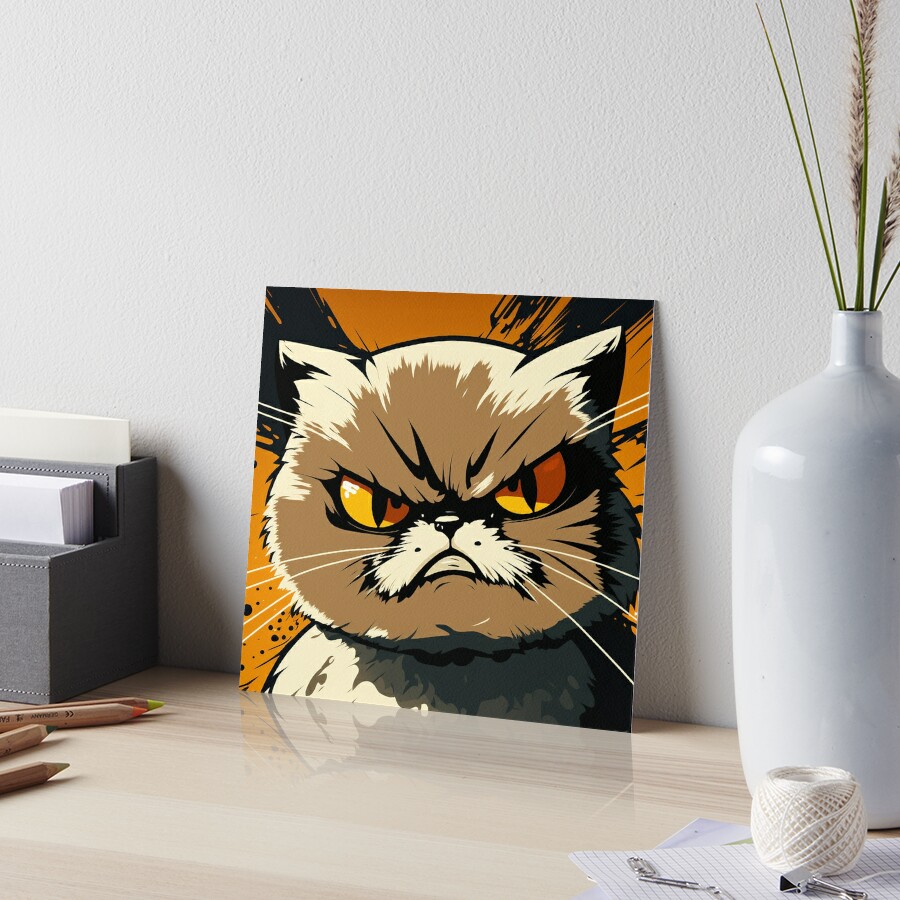 Angry Cat Face - Orange Cat | Art Board Print