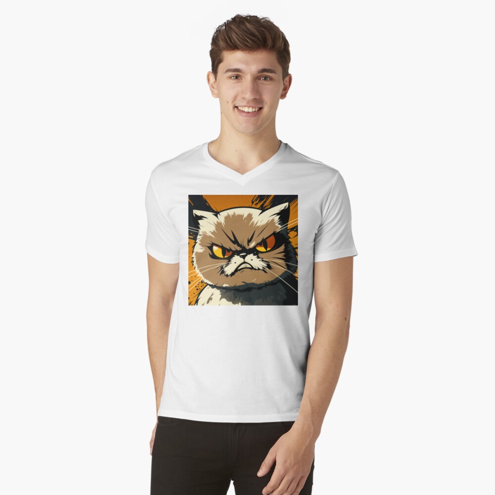 Angry Cat Face Orange Classic T-Shirt Sweatshirt - TourBandTees