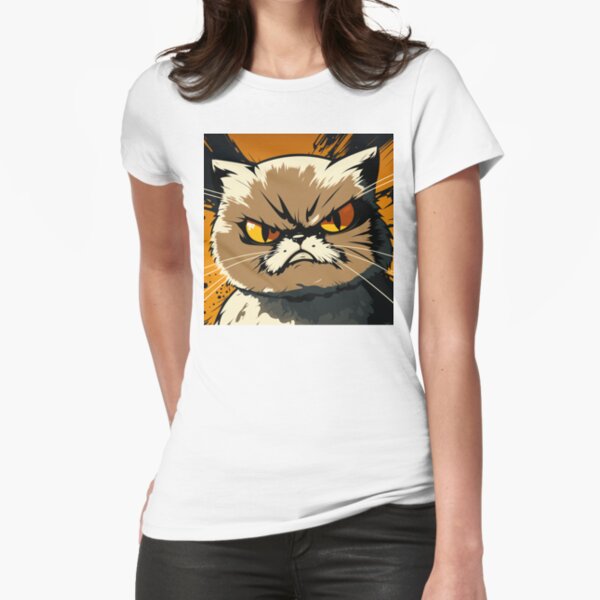 Angry Cat Face Orange Classic T-Shirt Sweatshirt - TourBandTees