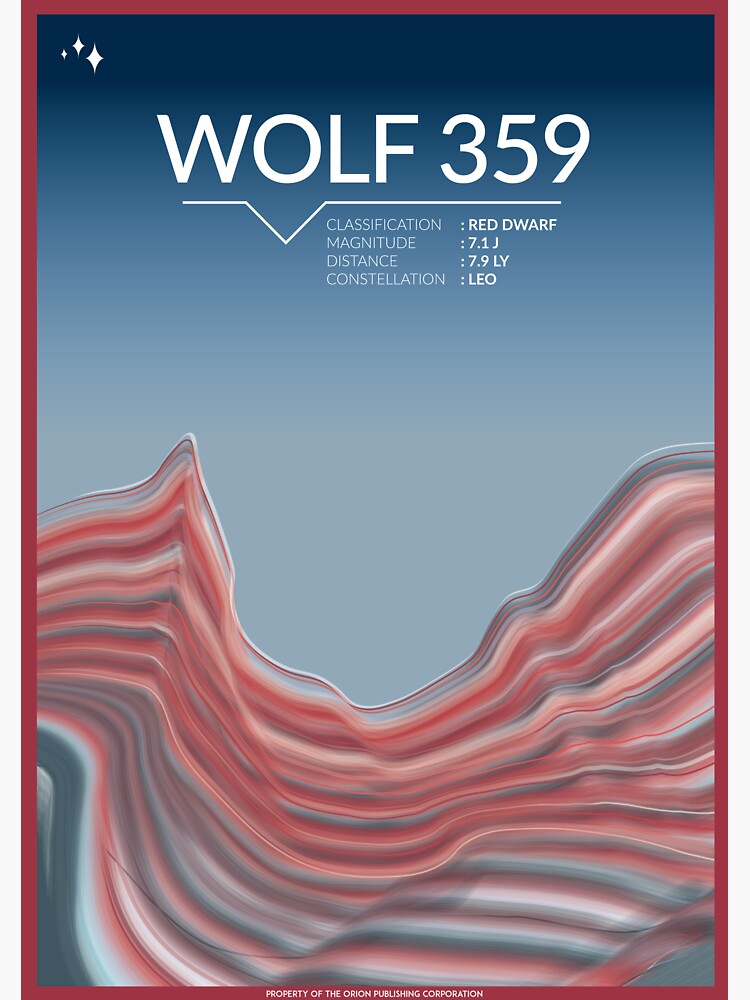 Wolf 359 Space Poster Sticker For Sale By Walford Designs Redbubble 