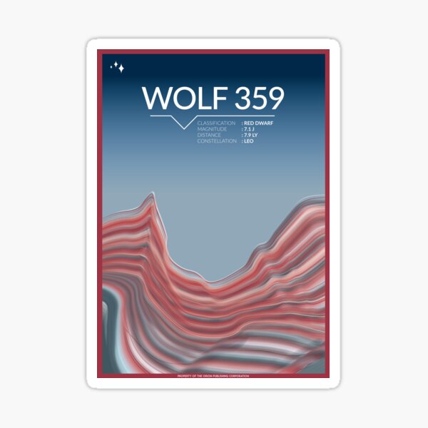 Wolf 359 Space Poster Sticker For Sale By Walford Designs Redbubble 