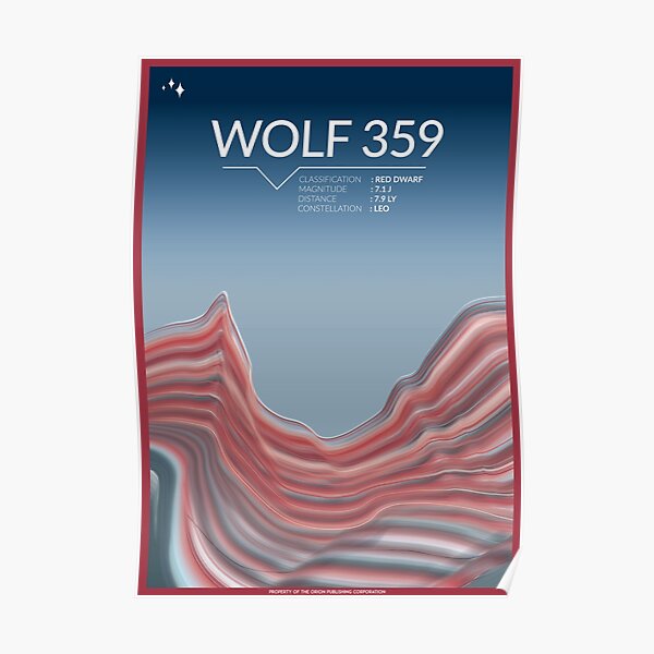 Wolf 359 Space Poster By Walford Designs Redbubble 