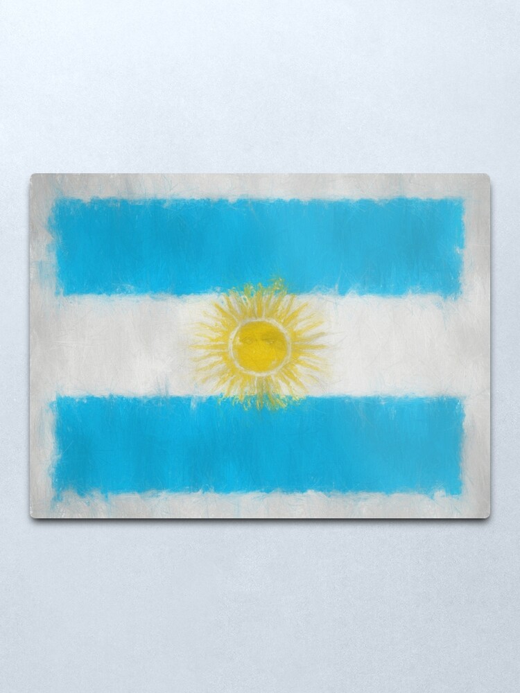 Alternate view of Argentinian Flag Reworked No. 66, Series 3 Metal Print