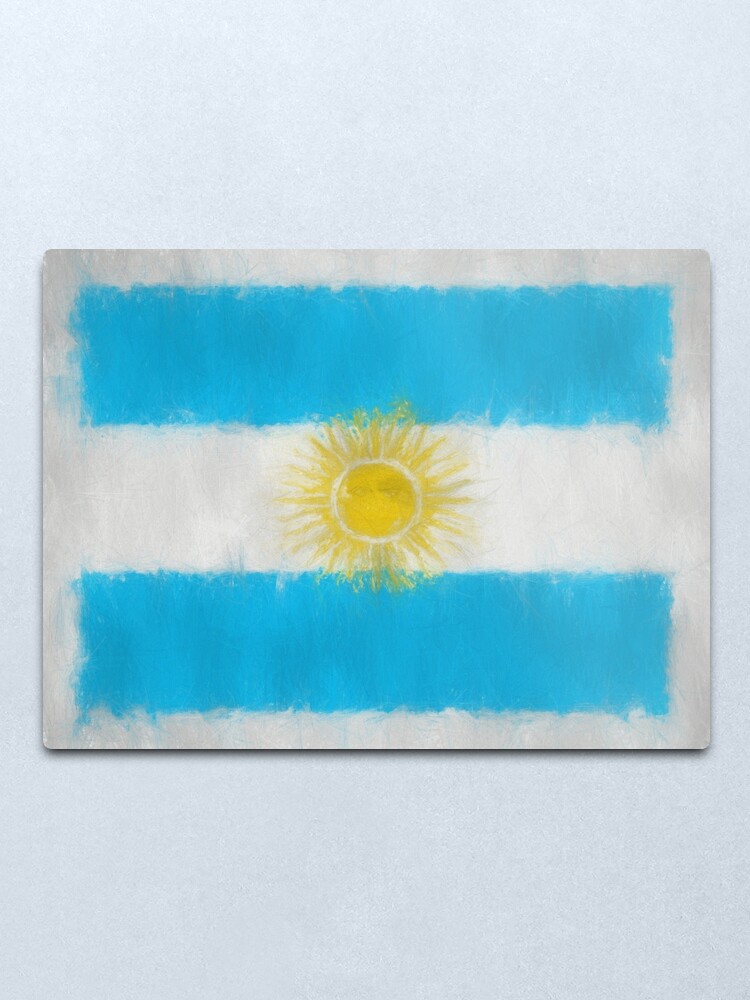 Alternate view of Argentinian Flag Reworked No. 66, Series 3 Metal Print