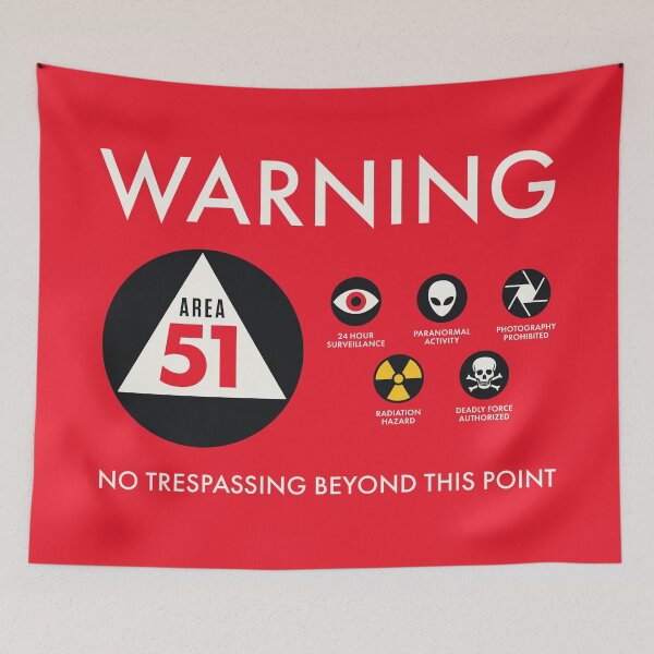 Item preview, Area 51 Warning Sign Retro - Plain Red designed and sold by VoodooCircus.