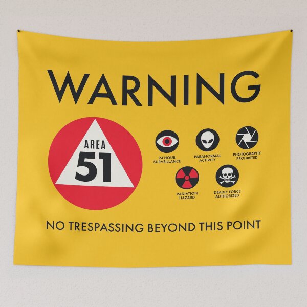 Item preview, Area 51 Warning Sign Retro - Plain Yellow designed and sold by VoodooCircus.