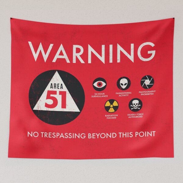 Item preview, Area 51 Warning Sign Retro - Weathered Red designed and sold by VoodooCircus.