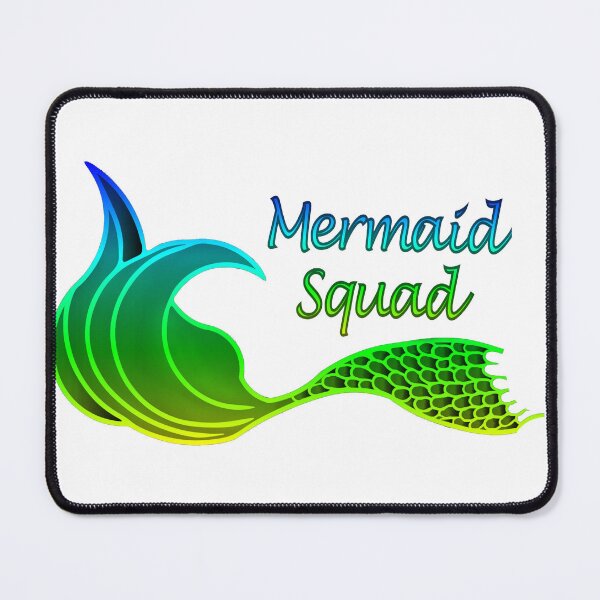 Item preview, Mermaid Squad Mermaid Tail in bright green blue purple and yellow designed and sold by SunnyDazDesign.