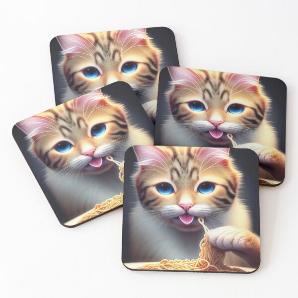 Item preview, Cat Eating Spaghetti #4 designed and sold by Yarora.ai.