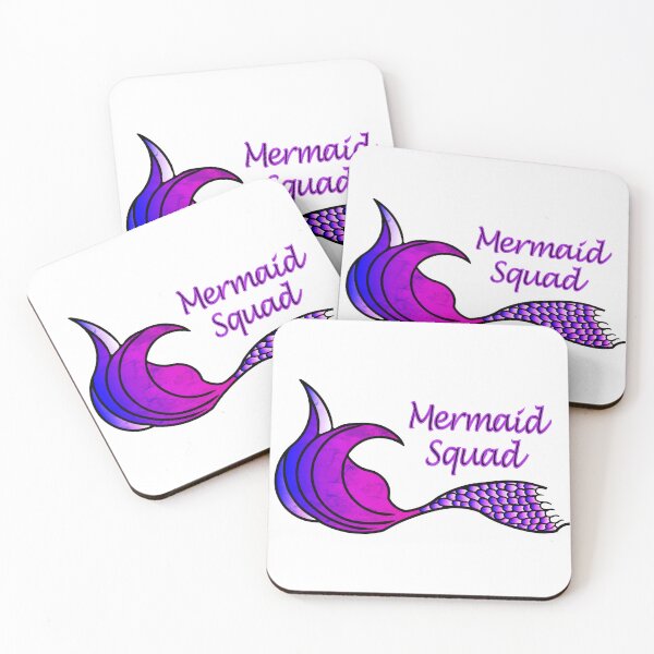 Item preview, Mermaid Squad Mermaid Tail in tie dye textures of purple and hot pink designed and sold by SunnyDazDesign.