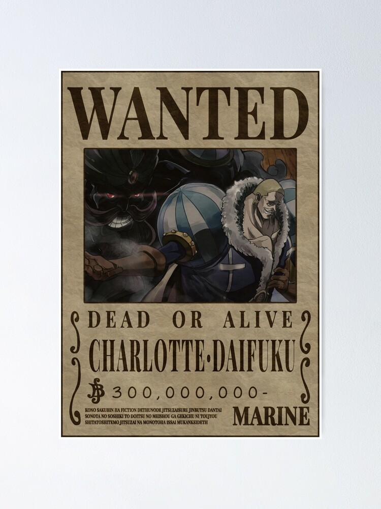 Charlotte Daifuku Bounty One Piece Wanted Poster