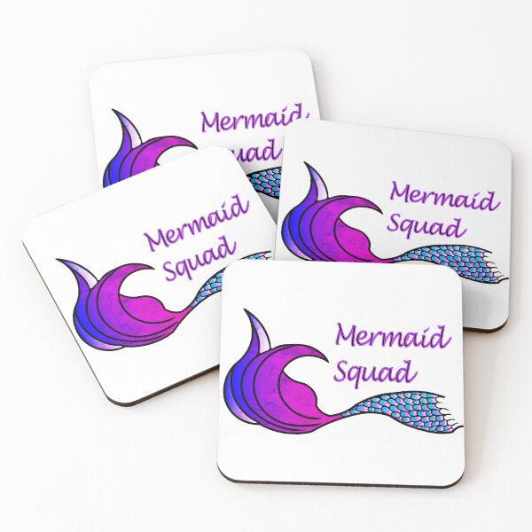 Item preview, Mermaid Squad Mermaid Tail in tie dye textures of purple blue and hot pink designed and sold by SunnyDazDesign.