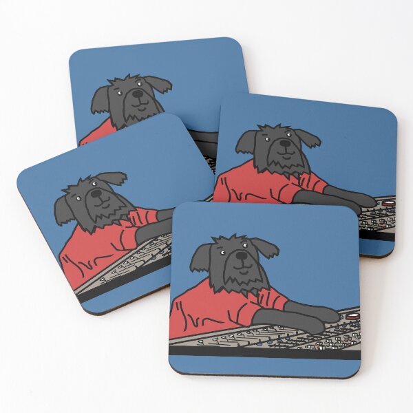 Item preview, Dog in Orange Shirt with a Music Mixing Desk designed and sold by ellenhenry.