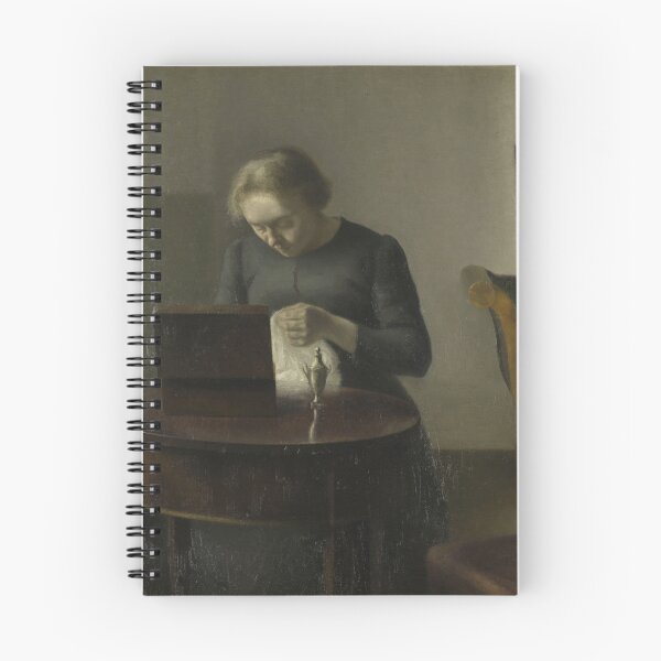 Item preview, The Artist's Wife at a Sewing Table by Vilhelm Hammershøi, 1897 designed and sold by Vintage Wall Art.