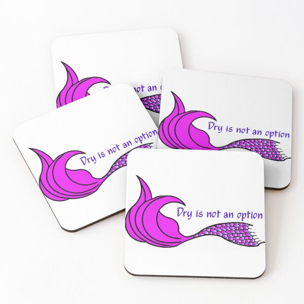 Item preview, Dry Is Not An Option Mermaid Tail in hot pink and purple designed and sold by SunnyDazDesign.