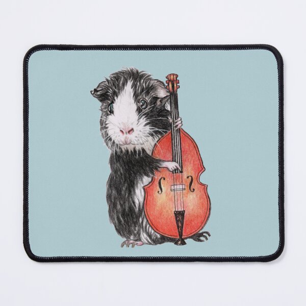 Item preview, Guinea pig musician playing upright bass designed and sold by Katerina Makarova.