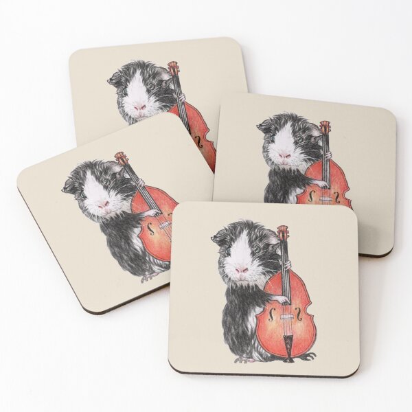 Item preview, Guinea pig musician playing upright bass designed and sold by Katerina Makarova.