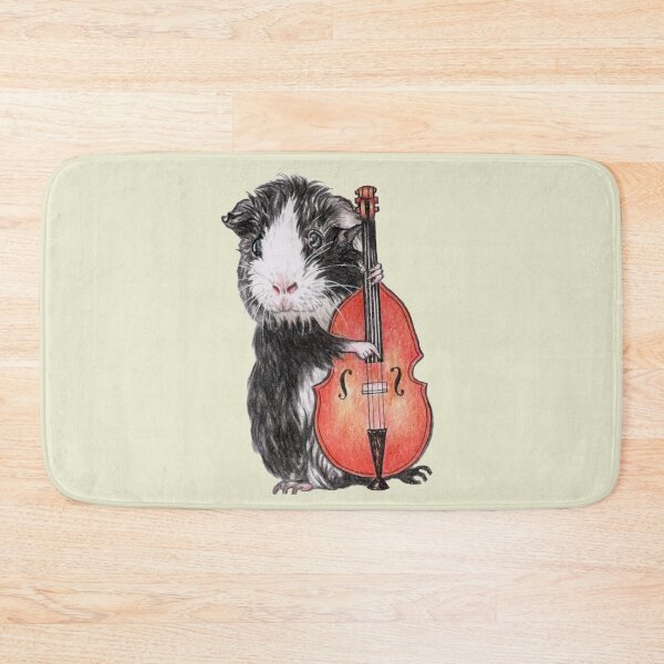 Item preview, Guinea pig musician playing upright bass designed and sold by Katerina Makarova.
