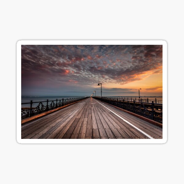 Sunrise On Ryde Pier Sticker