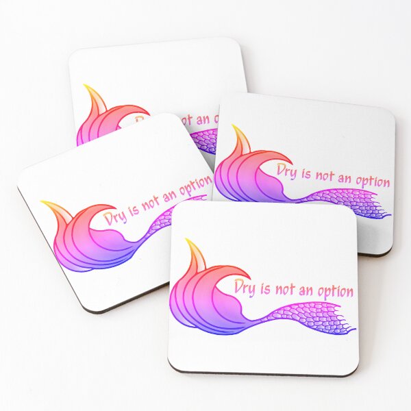 Item preview, Dry Is Not An Option Mermaid Tail in hot pink, purple and orange designed and sold by SunnyDazDesign.