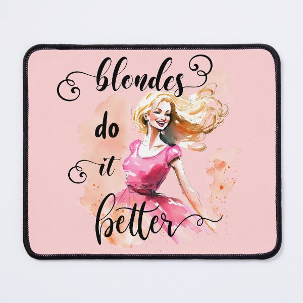 Item preview, Blonds Do it Better, Happy Blonde Woman in a Pink Dress designed and sold by MoonFoxDesign.