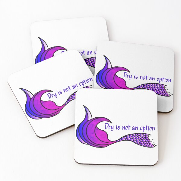 Item preview, Dry Is Not An Option Mermaid Tail in tie-dye texture of purple and neon pink designed and sold by SunnyDazDesign.