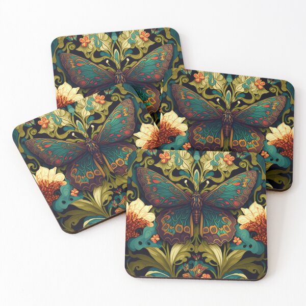 Item preview, Butterfly Pattern | psychedelic dark green butterfly | Butterfly Decor | high resolution designed and sold by Synthetic-Intel.