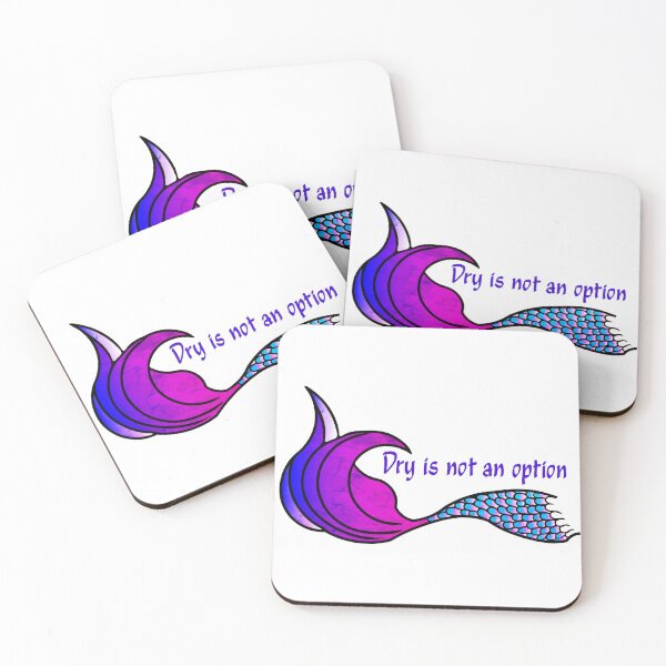 Item preview, Dry Is Not An Option Mermaid Tail in tie-dye texture in purple pink and blue designed and sold by SunnyDazDesign.