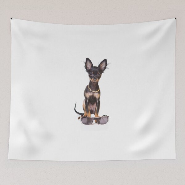 Item preview, Toy Terrier Dog and sunglasses (isolated on white) designed and sold by utekhina.