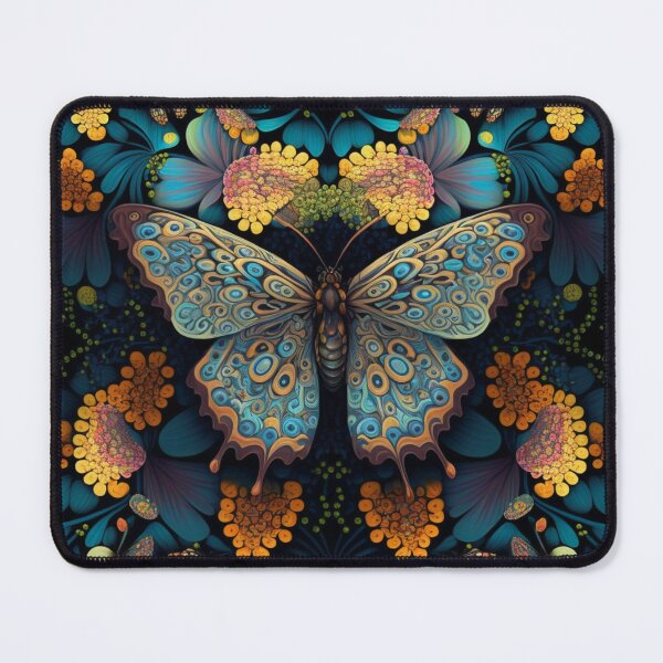 Item preview, Cute Butterfly Pattern | psychedelic dark green butterfly - high resolution designed and sold by Synthetic-Intel.