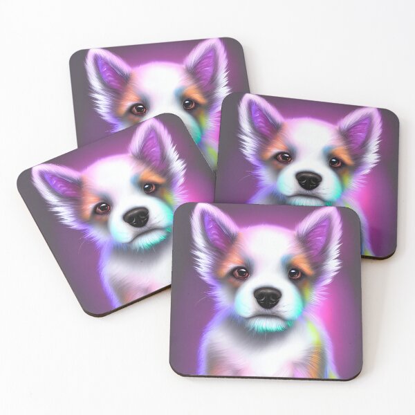 Item preview, Bright and Adorable Dog: Painting of a Glowing Fur Puppy in Pastel Colors designed and sold by FreeSpirit-Shop.