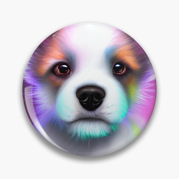 Item preview, Bright and Adorable Dog: Painting of a Glowing Fur Puppy in Pastel Colors designed and sold by FreeSpirit-Shop.