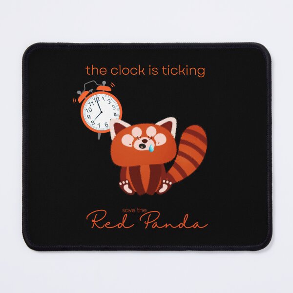 Item preview, The Red Panda The Clock Is Ticking Mouse Pad designed and sold by MagicWolfStar.