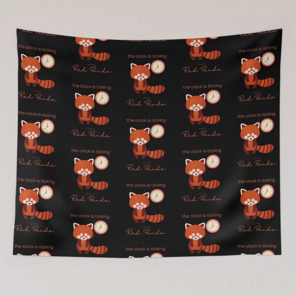 Item preview, The Red Panda The Clock Is Ticking Scarf designed and sold by MagicWolfStar.