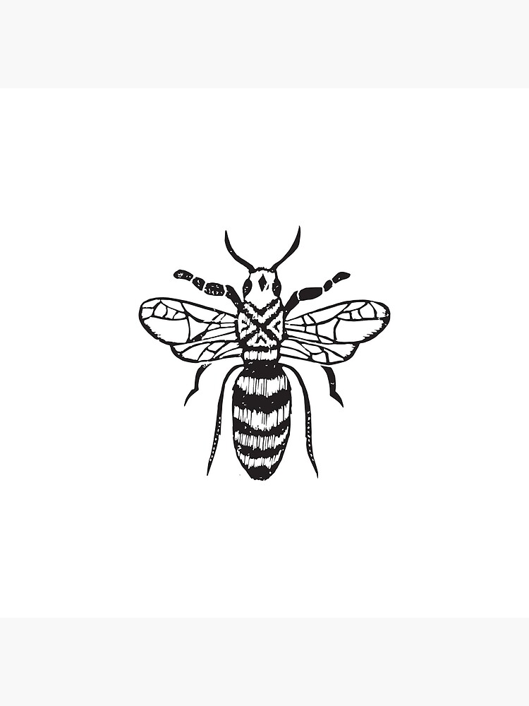 Linocut Biene Minimal Natur Insekt Druckgrafik Schwarze Und Weisse Bienen Wespen Grusskarte Von Monooprints Redbubble
