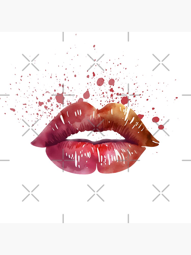 lipstick kisses Sticker for Sale by lux-lisbon