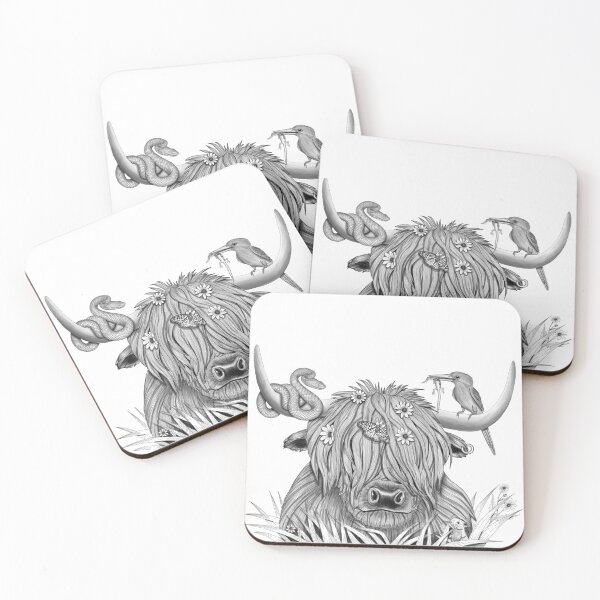 Item preview, Biodiversity Highland Cow Snake Bird Butterfly Lizzard Mouse Grasshopper designed and sold by TasiaZenzura.