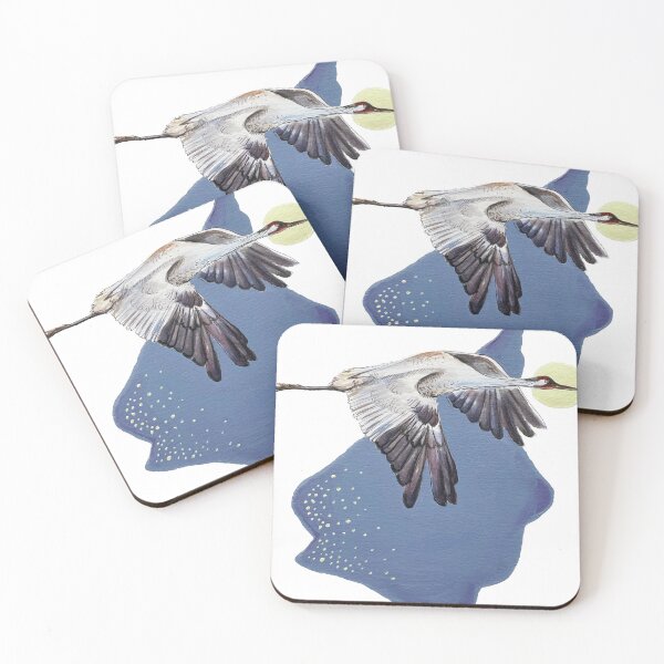 Item preview, Whooping Crane at Night Painting designed and sold by lynartpalette.