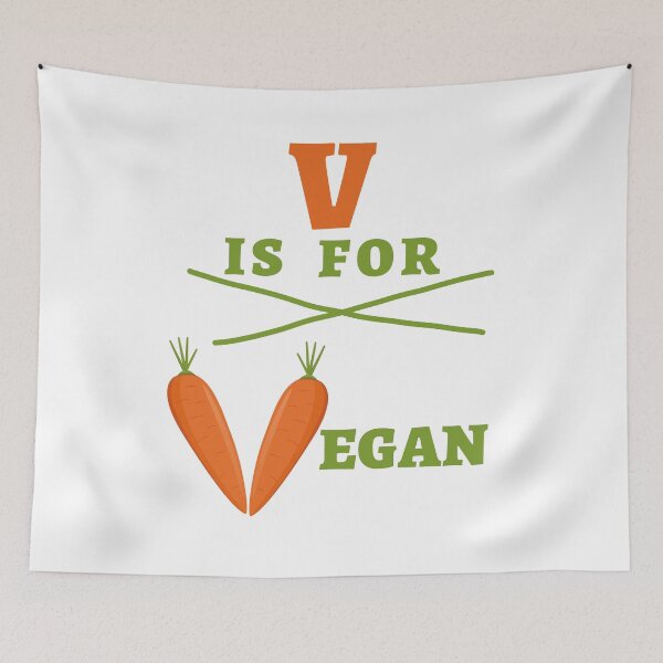 Item preview, V Is For Vegan not Valentine. Funny gifts for vegans loves fruits and vegetables and carrots. designed and sold by facePale.