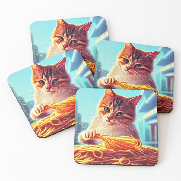 Item preview, Cat Eating Spaghetti #8 designed and sold by Yarora.ai.
