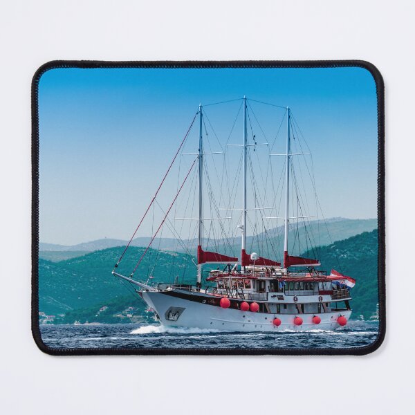 Item preview, Retro Yacht in the Mediterranean designed and sold by Sun Pixel Photography.
