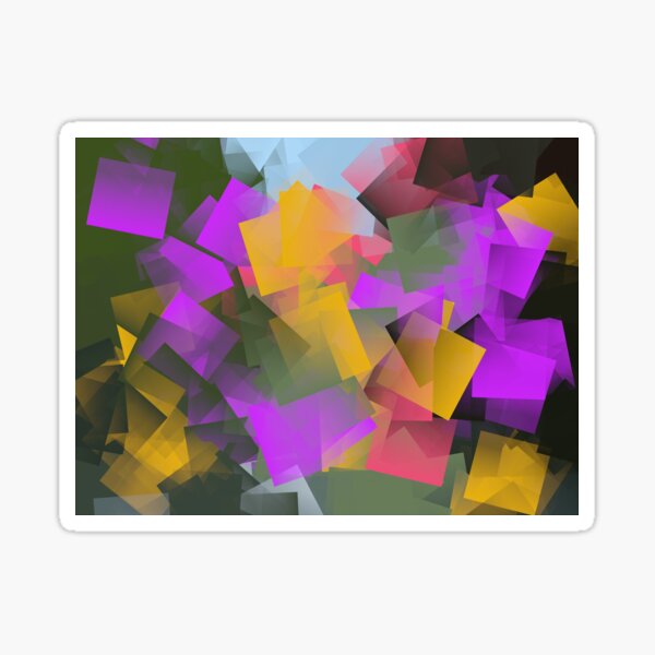 Purple and Yellow - Abstract Art, Cubism Sticker
