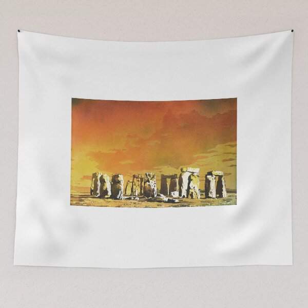 Item preview, Stonehenge ruins watercolor painting- England designed and sold by rfoxphoto.
