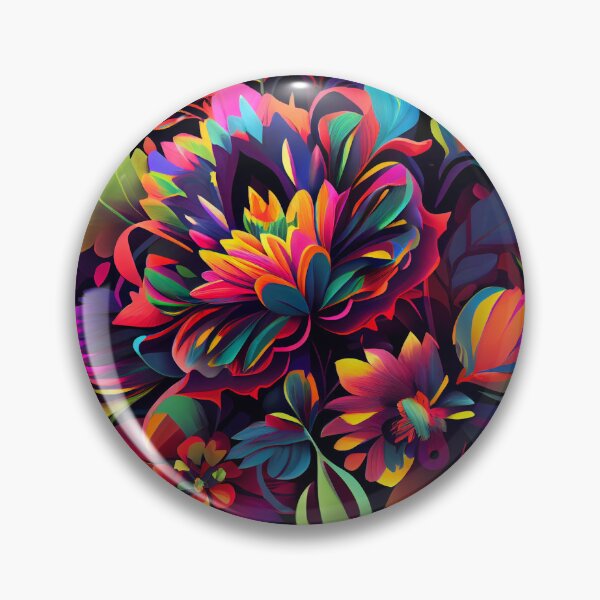 Artikelvorschau, Psychedelic Dark Angular Bold Floral Pattern Digital Painting entworfen und verkauft von CodeAndColors.