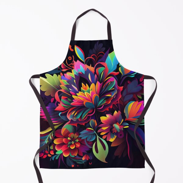 Aperçu de l'œuvre Psychedelic Dark Angular Bold Floral Pattern Digital Painting créée et vendue par CodeAndColors.